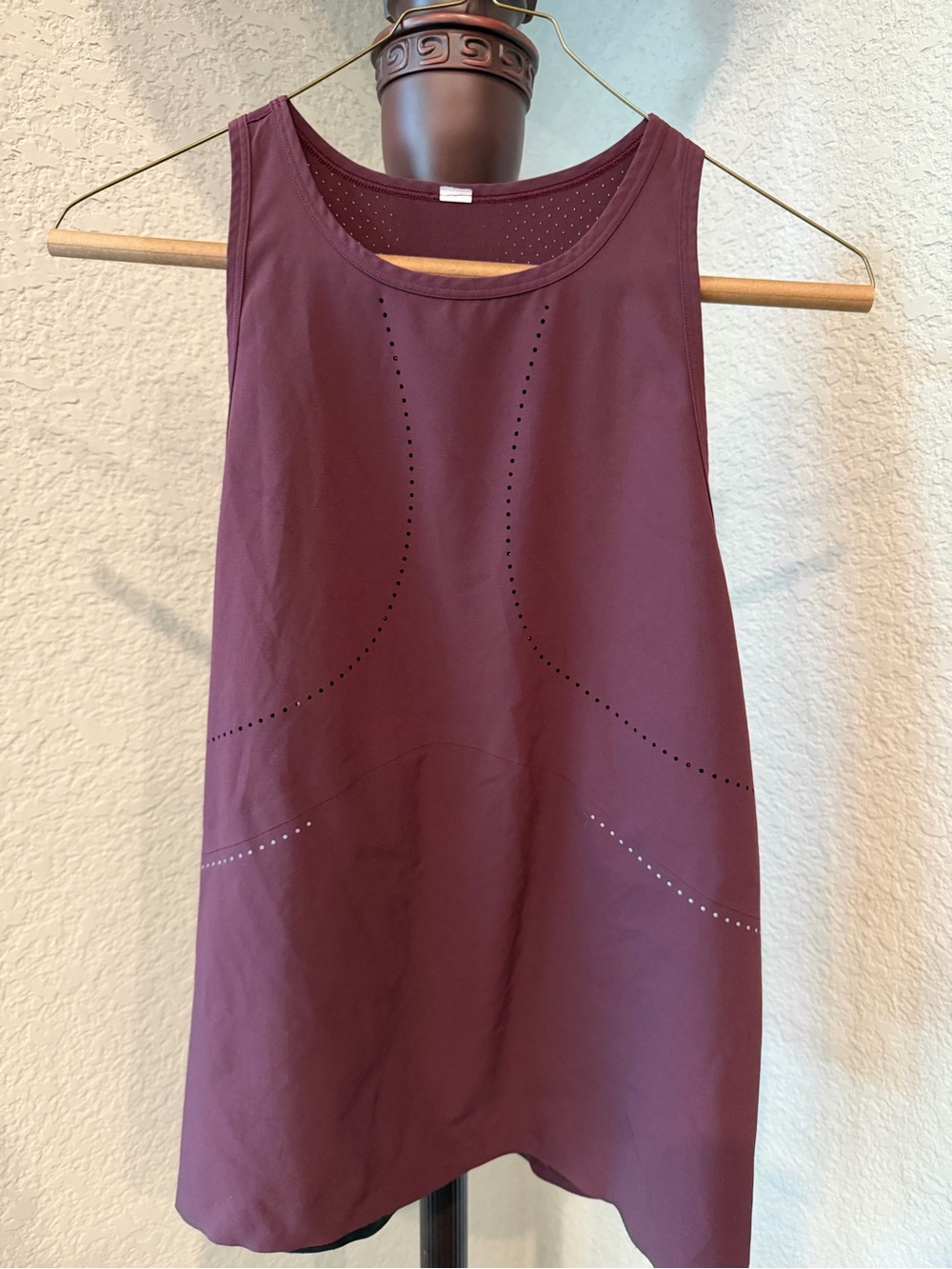 lululemon athletica Burgundy Laser-Cut Athletic Tank